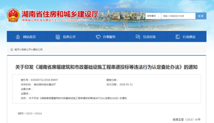 招標(biāo)代理機(jī)構(gòu)湖南率先發(fā)文對串標(biāo)、掛靠認(rèn)定辦法