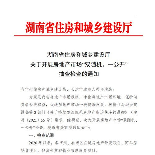 房地產行業(yè)注意 湖南省住建廳將在這些方面開展檢查